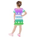 Cute rainbow bohemian Kids  Short Sleeve Velvet Dress View2