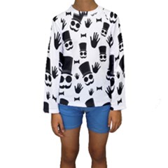 Gentlemen - Black And White Kids  Long Sleeve Swimwear by Valentinaart