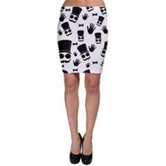 Gentlemen - Black And White Bodycon Skirt by Valentinaart