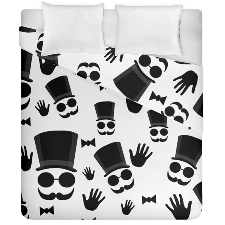 Gentlemen - black and white Duvet Cover Double Side (California King Size)