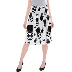 Gentlemen - Black And White Midi Beach Skirt by Valentinaart