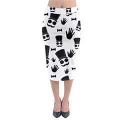 Gentlemen - Black And White Midi Pencil Skirt by Valentinaart