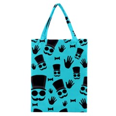 Gentlemen - Blue Pattern Classic Tote Bag by Valentinaart