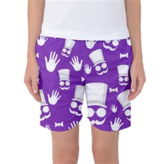 Gentleman Pattern - Purple And White Women s Basketball Shorts by Valentinaart