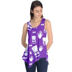 Gentleman Pattern - Purple And White Sleeveless Tunic by Valentinaart