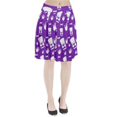 Gentleman Pattern - Purple And White Pleated Skirt by Valentinaart