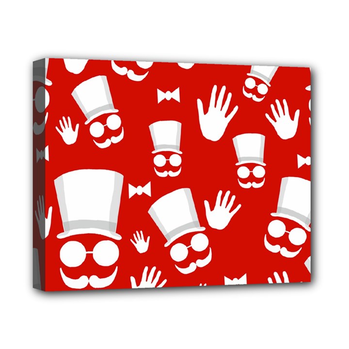 Gentlemen - red and white pattern Canvas 10  x 8 