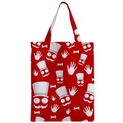 Gentlemen - Red And White Pattern Zipper Classic Tote Bag by Valentinaart