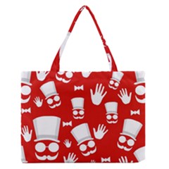 Gentlemen - Red And White Pattern Medium Zipper Tote Bag by Valentinaart