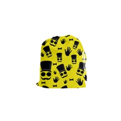 Gentlemen - Yellow Pattern Drawstring Pouches (xs)  by Valentinaart