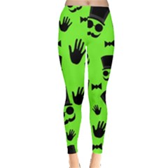 Gentleman - Green Pattern Leggings  by Valentinaart