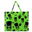 Gentleman - green pattern Zipper Large Tote Bag View1