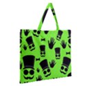 Gentleman - green pattern Zipper Large Tote Bag View2