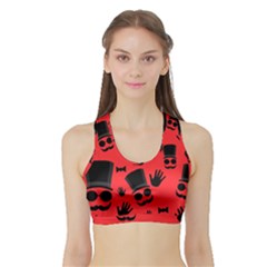 Gentlemen - Red Sports Bra With Border by Valentinaart