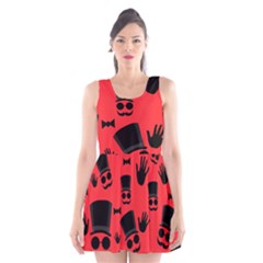 Gentlemen - Red Scoop Neck Skater Dress by Valentinaart