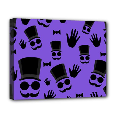 Gentleman Purple Pattern Deluxe Canvas 20  X 16   by Valentinaart