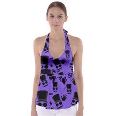 Gentleman Purple Pattern Babydoll Tankini Top by Valentinaart