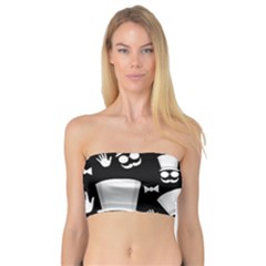 Gentleman - Black And White Pattern Bandeau Top by Valentinaart