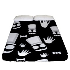 Gentleman - Black And White Pattern Fitted Sheet (queen Size)