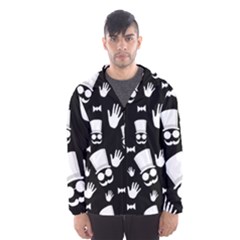 Gentleman - Black And White Pattern Hooded Wind Breaker (men) by Valentinaart