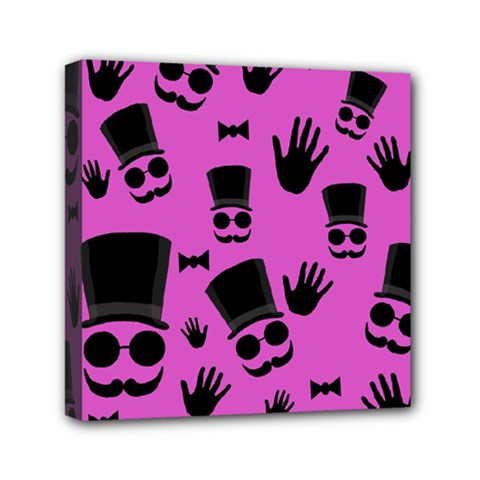 Gentleman - Magenta Pattern Mini Canvas 6  X 6  by Valentinaart