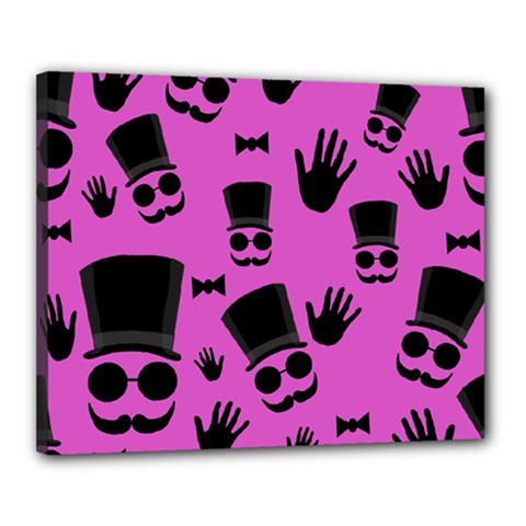 Gentleman - Magenta Pattern Canvas 20  X 16  by Valentinaart