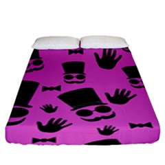 Gentleman - Magenta Pattern Fitted Sheet (king Size) by Valentinaart