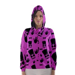 Gentleman - Magenta Pattern Hooded Wind Breaker (women) by Valentinaart