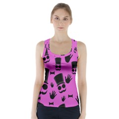 Gentleman - Magenta Pattern Racer Back Sports Top by Valentinaart