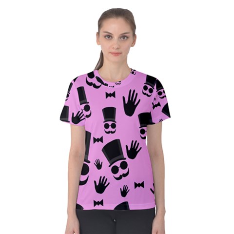 Gentleman - Pink Pattern Women s Cotton Tee by Valentinaart