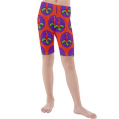 Christmas Candles Seamless Pattern Kids  Mid Length Swim Shorts by Amaryn4rt