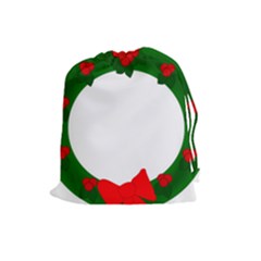 Holiday Wreath Drawstring Pouches (large)  by Amaryn4rt