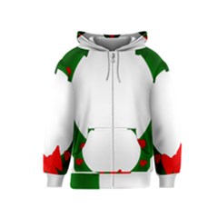 Holiday Wreath Kids  Zipper Hoodie by Amaryn4rt