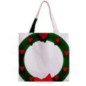 Holiday Wreath Zipper Grocery Tote Bag View1