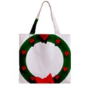 Holiday Wreath Zipper Grocery Tote Bag View2