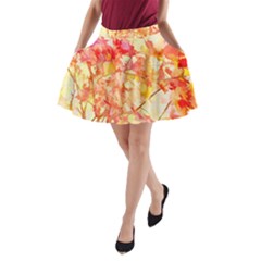 Monotype Art Pattern Leaves Colored Autumn A-line Pocket Skirt by Amaryn4rt