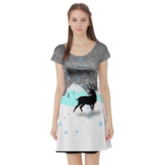 Rocky Mountain High Colorado Short Sleeve Skater Dress by Amaryn4rt