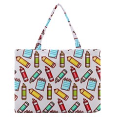 Seamless Pixel Art Pattern Medium Zipper Tote Bag by Amaryn4rt