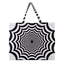 Spider Web Hypnotic Zipper Large Tote Bag by Amaryn4rt