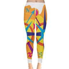 Orange Navigation Leggings  by Valentinaart