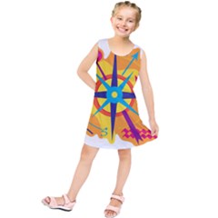 Orange Navigation Kids  Tunic Dress by Valentinaart