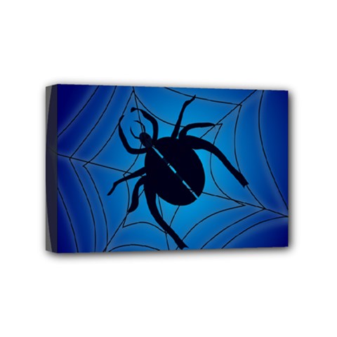 Spider On Web Mini Canvas 6  X 4  by Amaryn4rt