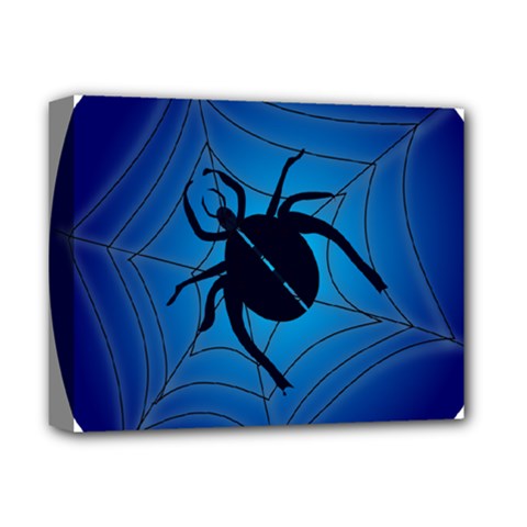 Spider On Web Deluxe Canvas 14  X 11 