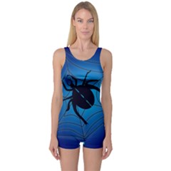 Spider On Web One Piece Boyleg Swimsuit by Amaryn4rt