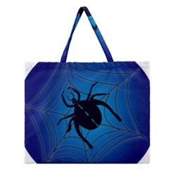 Spider On Web Zipper Large Tote Bag