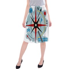 Navigation Midi Beach Skirt by Valentinaart