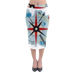 Navigation Midi Pencil Skirt by Valentinaart