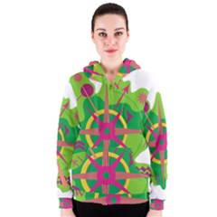 Green Navigation Women s Zipper Hoodie by Valentinaart