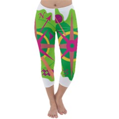 Green Navigation Capri Winter Leggings  by Valentinaart