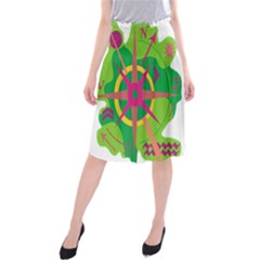 Green Navigation Midi Beach Skirt by Valentinaart